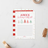 クリスマスの松の木、赤ちゃんのお披露目会での親へのアドバイス ノートカード (正面/裏面インサイチュ)