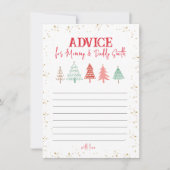 クリスマスの松の木、赤ちゃんのお披露目会での親へのアドバイス ノートカード (正面)