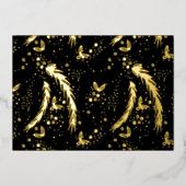 クリスマスの松の針写真バック平和の愛の喜び 箔シーズンカード (正面)