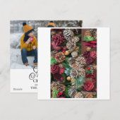 クリスマスの松ぼっくり飾り シーズンカード (正面/裏面)