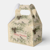クリスマスの松ぼっくり 雪の結晶 鳥 フェイバーボックス (裏面サイド)