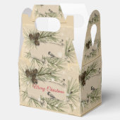 クリスマスの松ぼっくり 雪の結晶 鳥 フェイバーボックス (オープン)