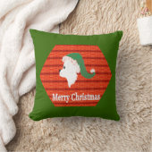 クリスマスの枕、グリーンサンタハットの白犬 クッション (ブランケット)