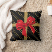 クリスマスの枕、弓が付いているモダンなギフト用包装紙 クッション (ブランケット)