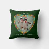 クリスマスの枕（濃い緑） クッション (裏面)