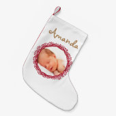 クリスマスの果実のリースの写真のストッキング スモールクリスマスストッキング (正面 (吊り時))