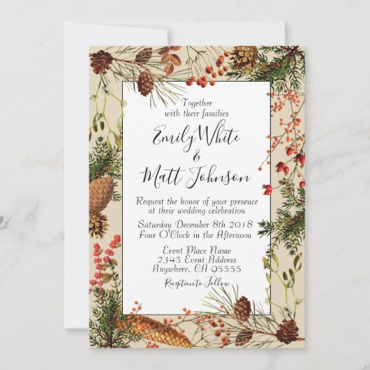 クリスマスの果実の結婚式招待状 招待状 (正面)