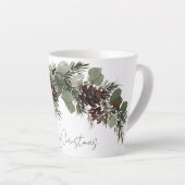 クリスマスの枝と松ぼっくり カフェラテマグ (右アングル)