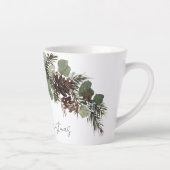 クリスマスの枝と松ぼっくり カフェラテマグ (右)