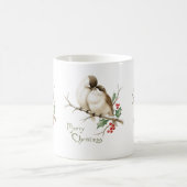 クリスマスの枝にとまるスズメ コーヒーマグカップ (中央)