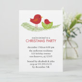 クリスマスの枝に鳥が咲くパーティの招待状 招待状 (スタンド正面)