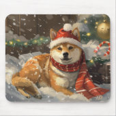 クリスマスの柴犬 マウスパッド (正面)