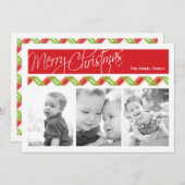 クリスマスの格子縞|の休日3の写真カード シーズンカード (正面/裏面)