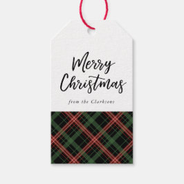 クリスマスの格子縞、クリスマスのギフトのラベル ギフトタグ