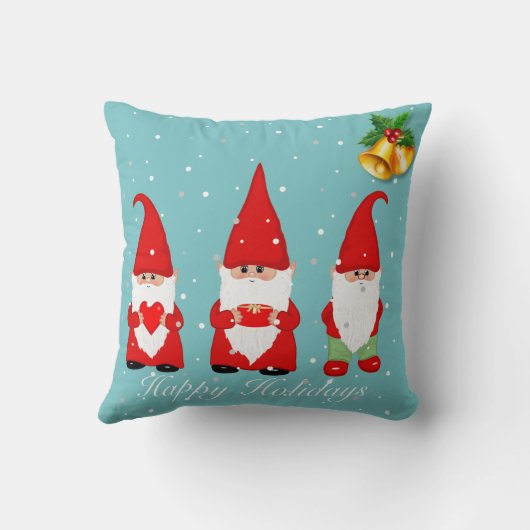 クリスマスの格言とベルのライトブルー クッション (裏面)