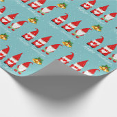 クリスマスの格言とベルのライトブルー ラッピングペーパー (角)