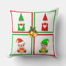 クリスマスの格言と小妖精や小人の上の白、緑、赤