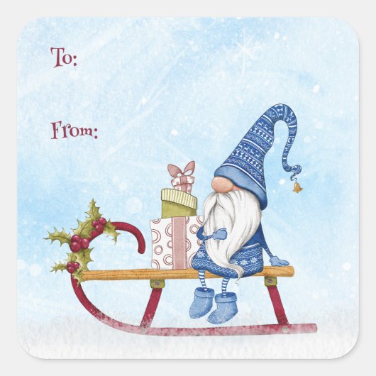 クリスマスの格言をカスタマイズ可能 スクエアシール (正面)