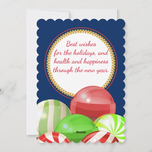 クリスマスの棒つきキャンデーキャンデーの砂糖菓子の弓 シーズンカード (裏面)