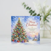 クリスマスの森とコテージ シーズンカード (スタンド正面)