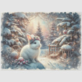 クリスマスの森のデコパージュのうさぎ 薄葉紙 (正面)