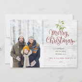 クリスマスの森のヤドリギの写真 シーズンカード (正面)