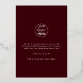 クリスマスの森の会社のロゴ 箔シーズンカード (裏面)