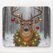 クリスマスの森の鹿 オルナメント マウスパッド (正面)