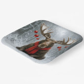 クリスマスの森の鹿 ペーパープレート (傾斜あり)