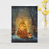 クリスマスの森 カード (黄色い花)