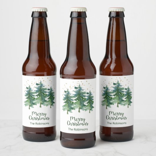 クリスマスの森 ビールボトルラベル ビールラベル (ボトル)