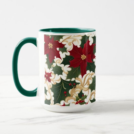 クリスマスの植物がいっぱい コーヒーマグ マグカップ (左)