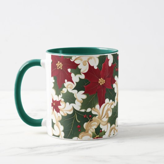 クリスマスの植物がいっぱい コーヒーマグ マグカップ (左)