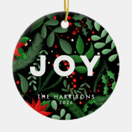 クリスマスの植物の喜びの祝日 セラミックオーナメント
