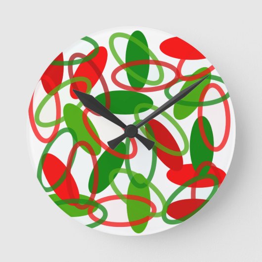 クリスマスの楕円 ラウンド壁時計 (正面)