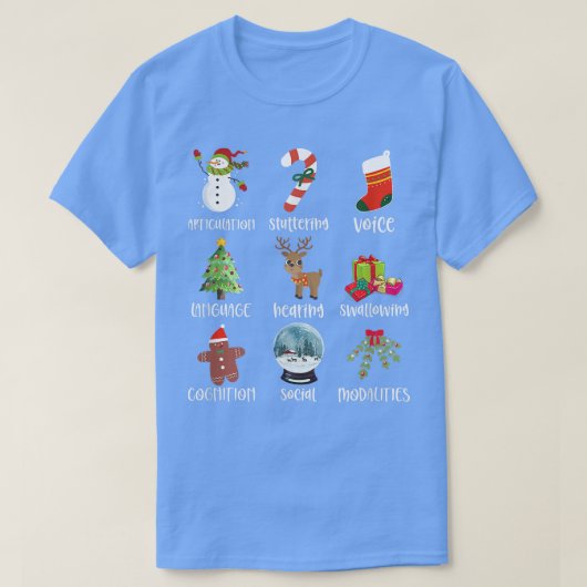 クリスマスの業務範囲SLPスピーチ言語Pa Tシャツ (デザイン正面)
