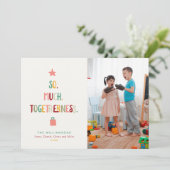 クリスマスの楽しいひとときを共有 フォトコラージュ シーズンカード (スタンド正面)