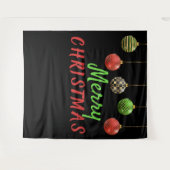 クリスマスの楽しいオーナメント背景タペストリー タペストリー (正面(横))