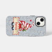 クリスマスの楽しいグノーム 名前を入れて iPhoneケース (裏面横)