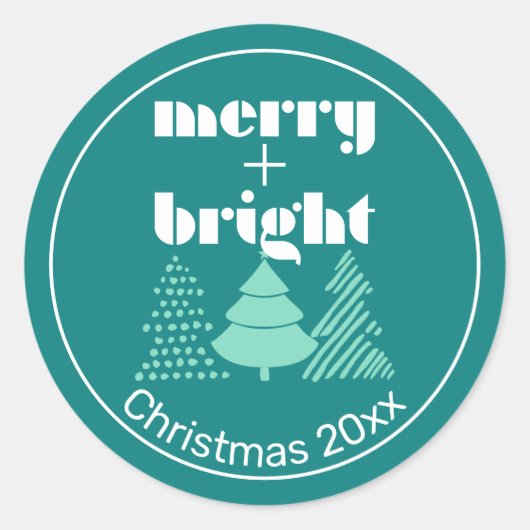 クリスマスの楽しいステッカー ラウンドシール (正面)