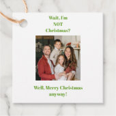 クリスマスの楽しいテキスト写真 フェイバータグ (正面)