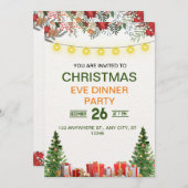 クリスマスの楽しいパーティーのお誘い 招待状 (正面/裏面)