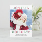 クリスマスの楽しい休日フォトウォータカラー シーズンカード (スタンド正面)