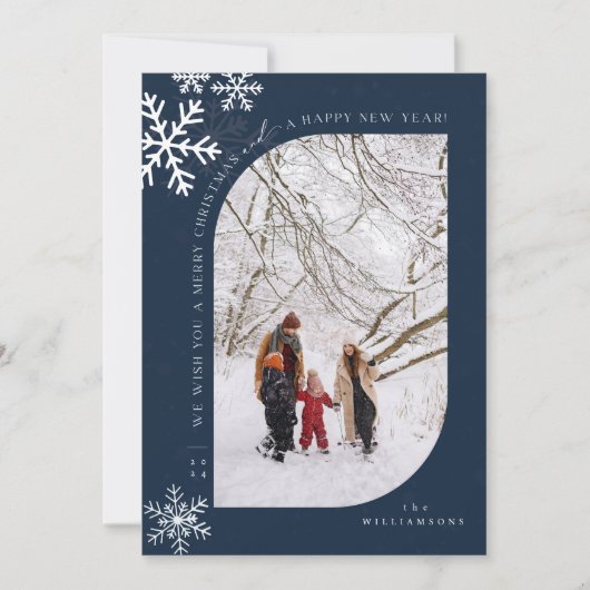 クリスマスの楽しい写真をユニークお願い シーズンカード (正面)