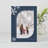 クリスマスの楽しい写真をユニークお願い シーズンカード (スタンド正面)