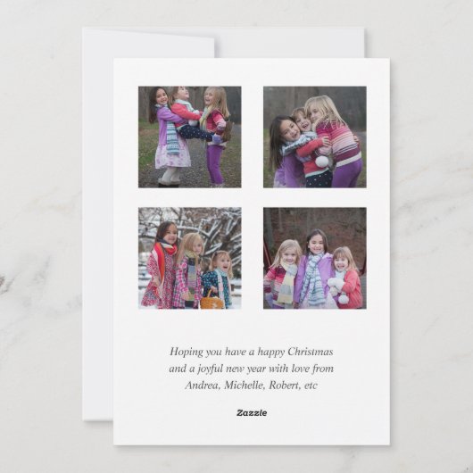 クリスマスの楽しい写真コラージュ シーズンカード (裏面)