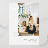 クリスマスの楽しい写真 箔シーズンカード (正面)