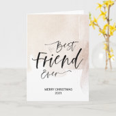 クリスマスの楽しい友達最高のの金ゴールドクリスマス カード (黄色い花)