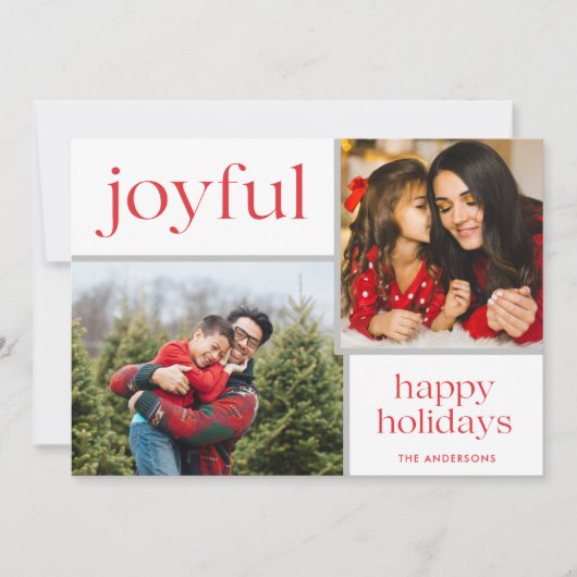 クリスマスの楽しい家族の写真モデラー シーズンカード (正面)