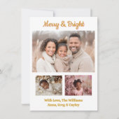 クリスマスの楽しい思い出を祝う フェスティブ ファミリー フォト シーズンカード (正面)